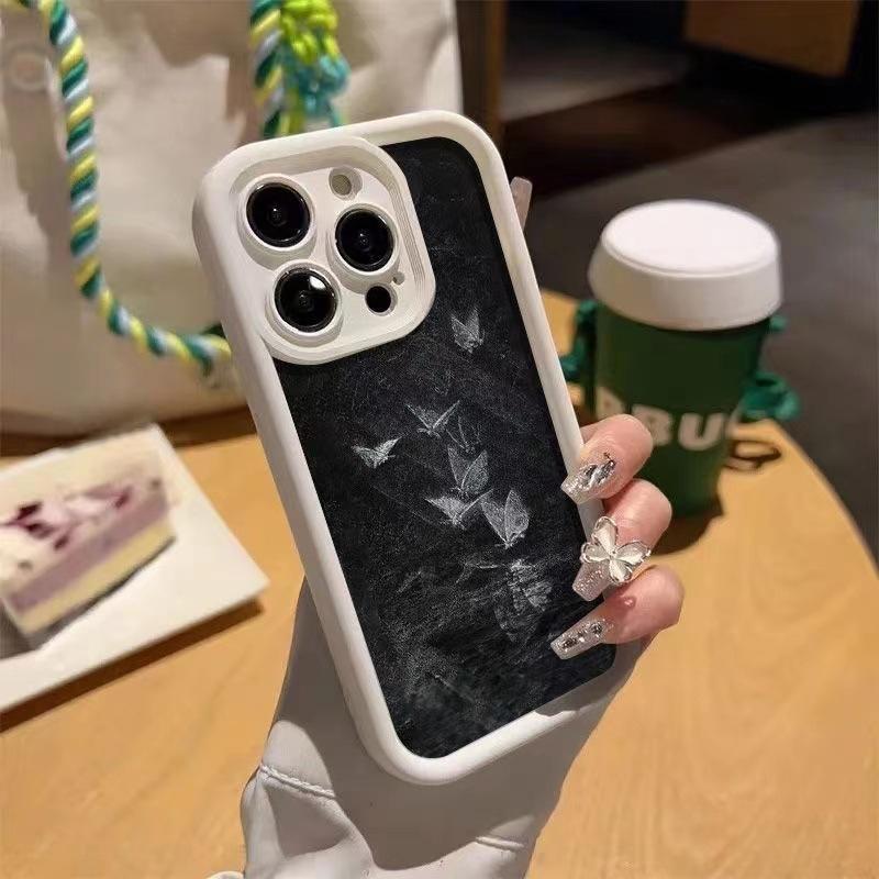 Ladder light cold wind sketch butterfly suitable for Apple 15promax mobile phone case iPhone14plus new 13