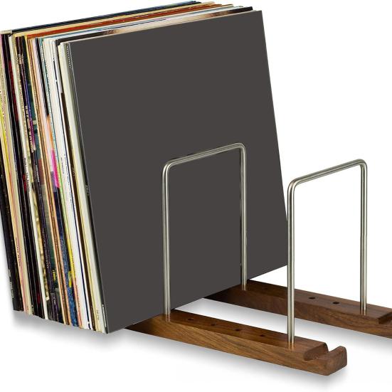 Wooden Vinyl Record Holder Heavy Duty Vinyl Record Display Storage Rack Book Magazines Music Albums Record Organizer Stand
