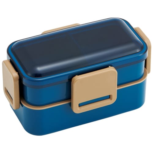 Skater Bento Box, Ocean Blue, 600ml, Antibacterial, Soft Filling, Domed Lid, Two Tiers, Women's, Made in Japan, PFLW4AG-A