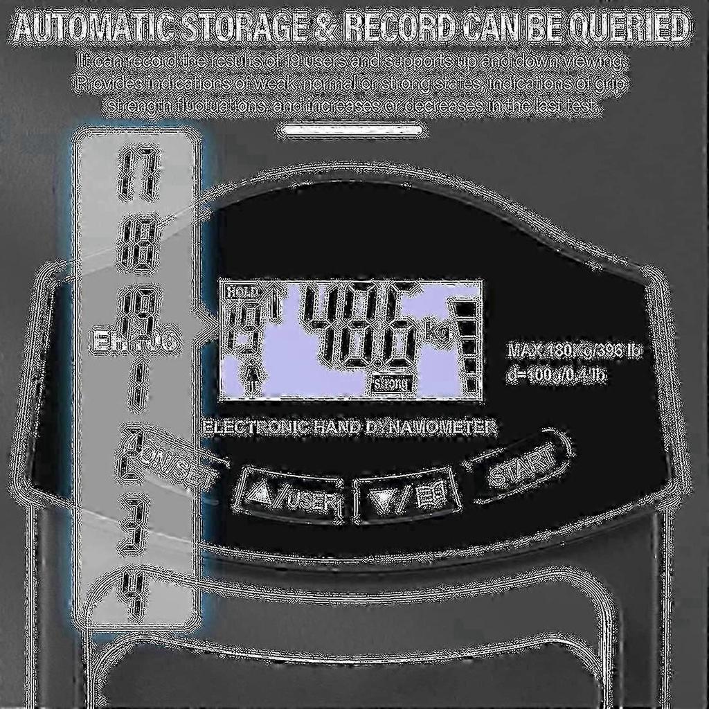 Griffkrafttester, 396lbs/180kg Digitales Handdynamometer Griffkraftmessgerät USB LCD-Bildschirm Handgriffdynamometer
