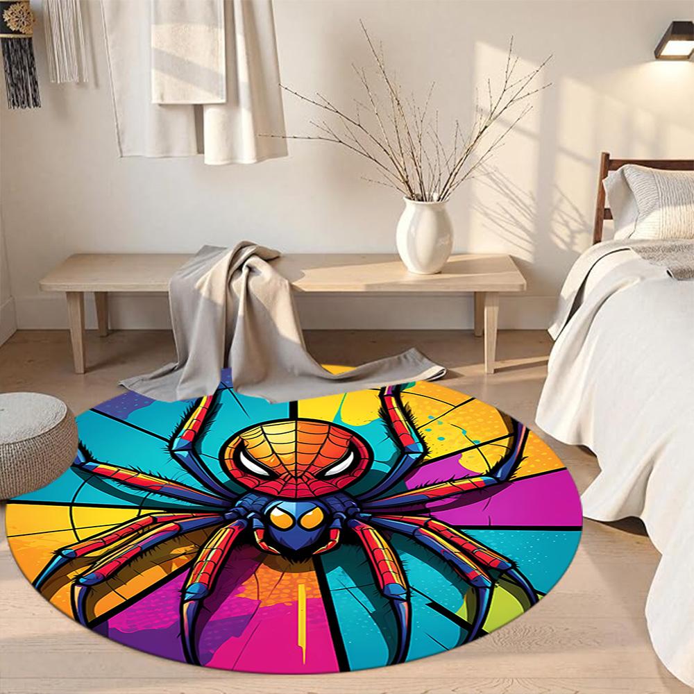 Spider Round Area Rug Design for Bedrooms Dining Room Decorate room Dormitory Anti-slip Round Rug Office home decor