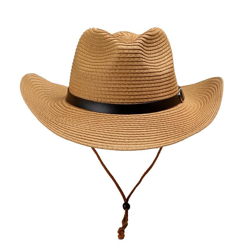 Big Edge Shade Straw Hat Men's Summer Breathable Sunscreen Hat Outdoor Foldable Sun Hat Big Edge Denim Fishing Hat