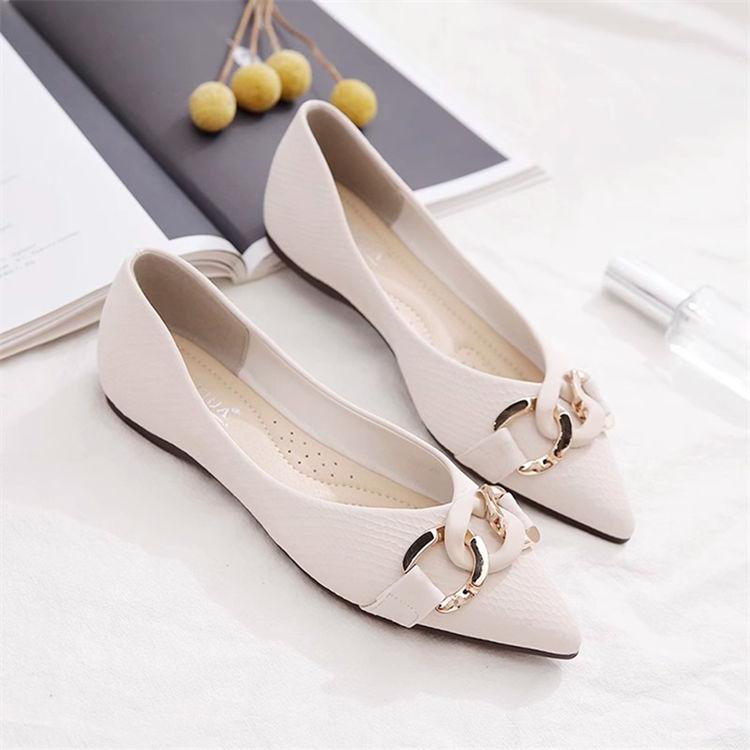 Comfortable and Elegant Summer Pointed Toe Slip-on Ladies Footwear Casual Lastest Popular Young 39 Wholesale Women's Flat Shoes