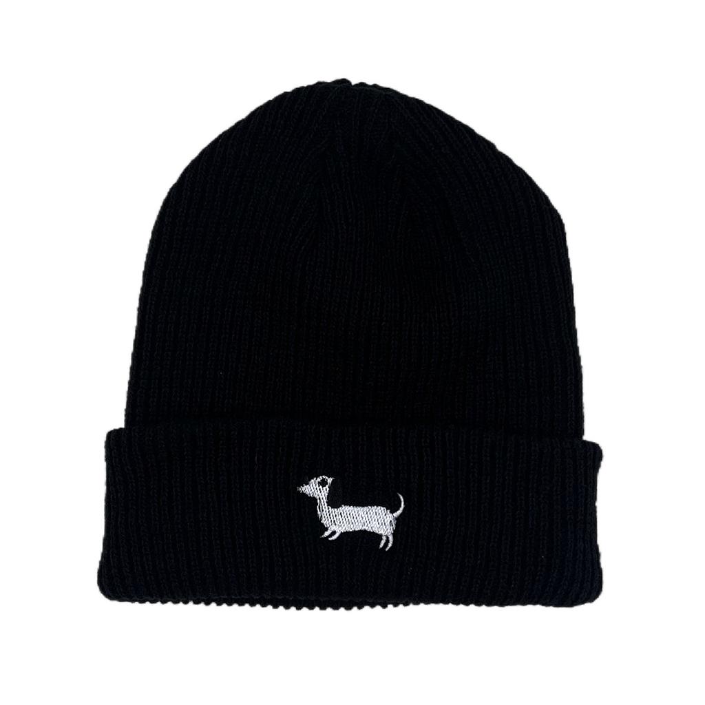 Puppy embroidered wool hat street fashion solid color knitted hat cold hat warm hat pullover hat