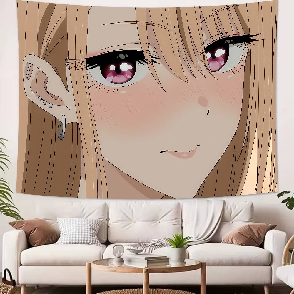 Large Kawaii Pretty Girl Marin Kitagawa Tapestry Wall Hanging Wall Rugs Dorm Decor Blanket Camping Decoration Tapestry