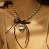 Accessories, fashion personality love pendant necklace women, fashion simple peach heart choker collar