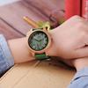 BOBO BIRD Bamboo Watch B06 with Green Silicone Band and Green Dial, Sony Japan Quartz Movement, for Men and Women