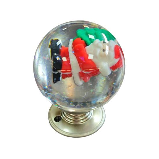 Door Knob Vintage Xmas Tress Santa Claus Transparent Faux Crystal