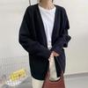 Retro Versatile Sweater Jacket Women's Pocket Buckle-free Spring and Autumn Loose Lazy Style Foreign Style Wear Knitted Cardigan