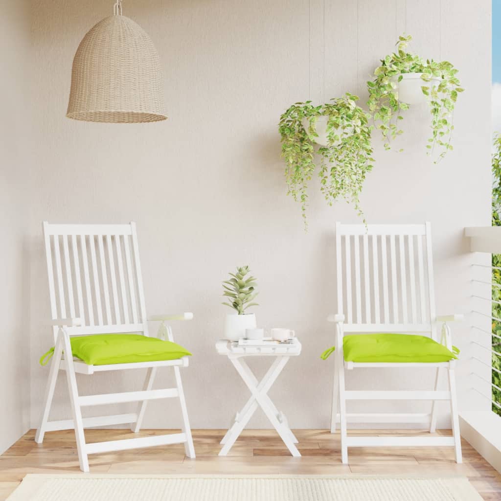 Chair Cushions 2 Pcs. Neon Green 40 X 40 X 7 Cm Oxford Fabric