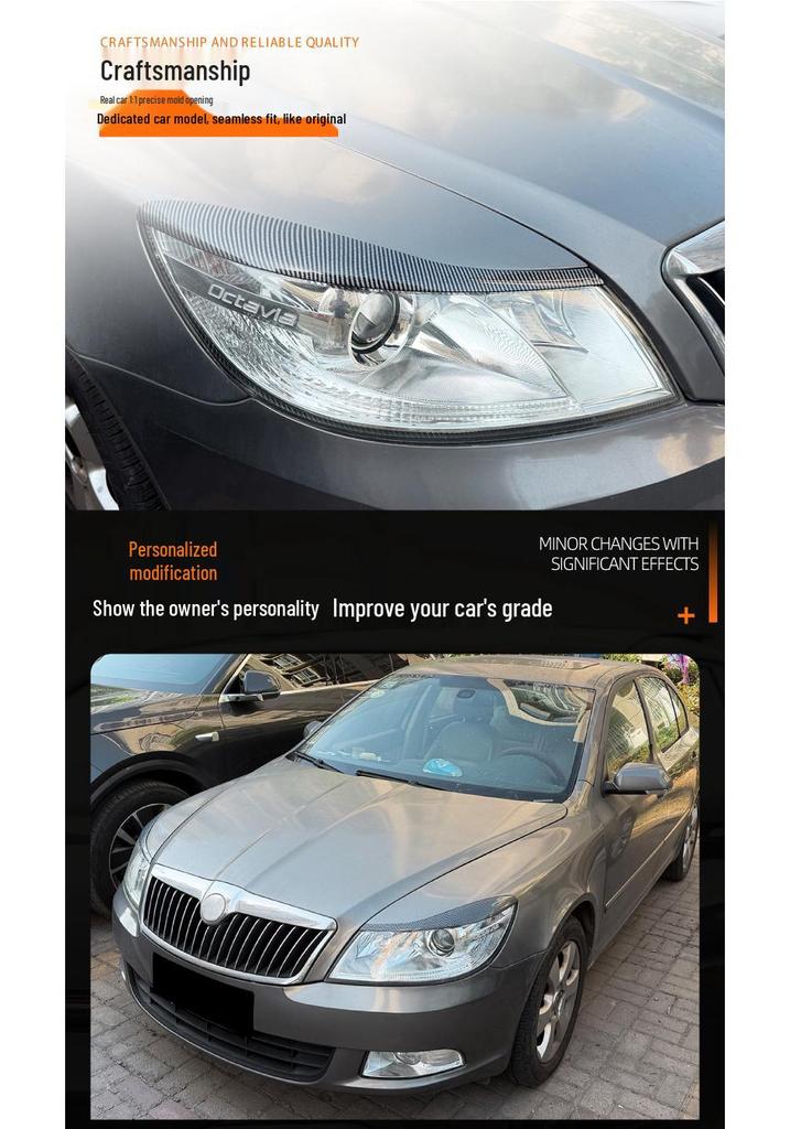 Headlight Eyelid Stickers for 2008-2014 Skoda Octavia MK2.5