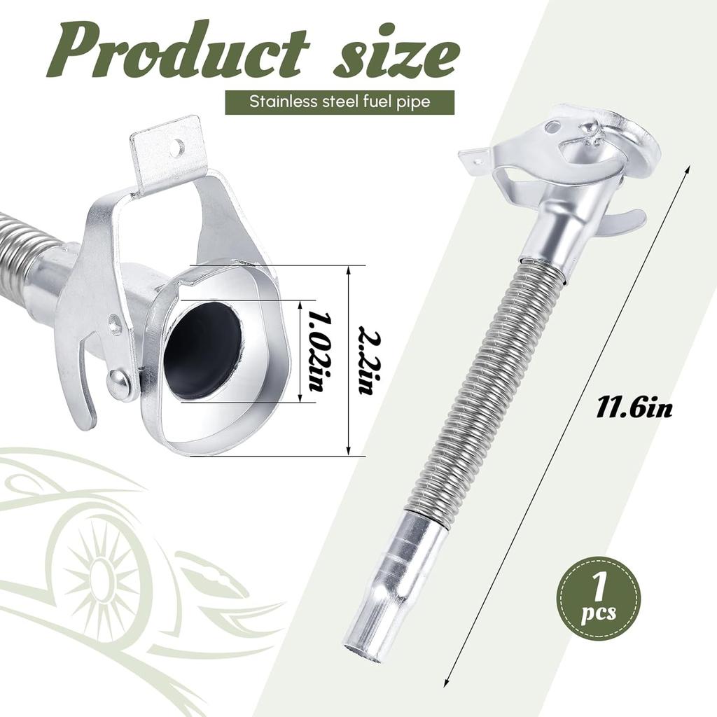BBTO 1 Pcs Flexible Jerry Can Spout Stainless Steel Long Nose Spout Replacement Compatible With Wavian Jerry Can (Silver)
