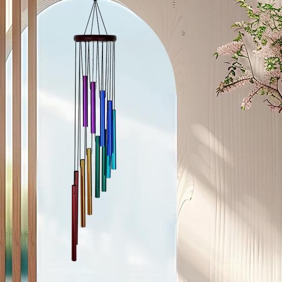 Vintage Wind Chime with Metal Tube Weather-proof Indoor Outdoor Garden Patio Retro Hanging Wind Bell Outside Decoration Ornament