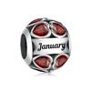 S925 Silver December Birthstone Heart Hollow Beads Bracelet Jewelry Accessories Set
