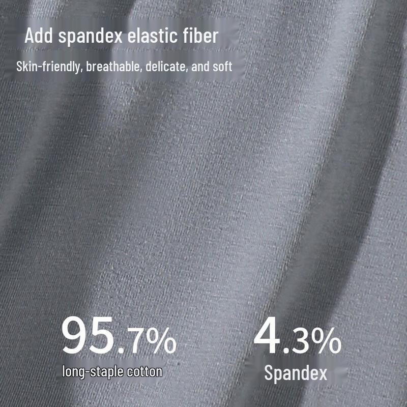 LangSha Men's Pure Cotton Antibacterial Silk Gusset Boxer Briefs