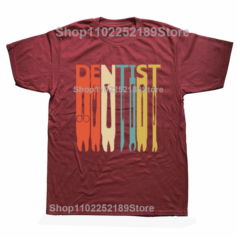 Funny Dental Weapon T-shirt Cotton Tooth Tops Tee Short Sleeve Tshirt Dental Equipments T Shirt Men Dentist Health Care TShirt