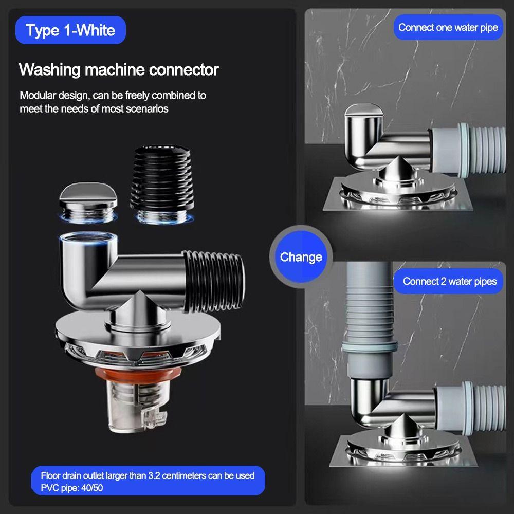 

Защелкивающееся соединение Крышка сливного отверстия в полу для стиральной машины Защита от насекомых Канализационная система Специальное коленчатое соединение white-Type1