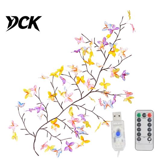 Creative Wall Embellishment Flower LED Tree Branch Lights for Wall, Willow Vine Light with Modern Art Lighting Remote, 8 Modes, Christmas Decorations