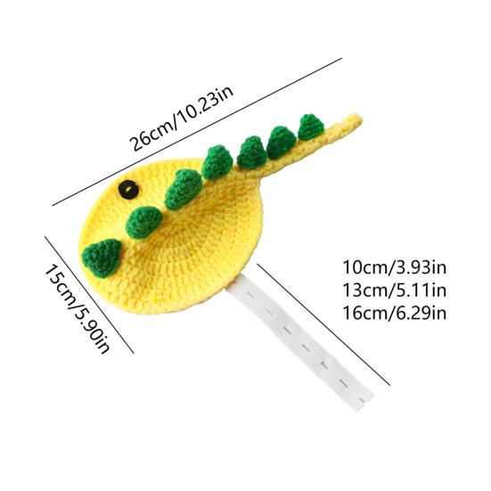 Yousheng Dinosaur Turtle Costume Adjustable Cute Turtle Sweater Hand-Knitted Warm Apparel for Pet Tortoise Turtle Party Cosplay Costume Photo Shoot