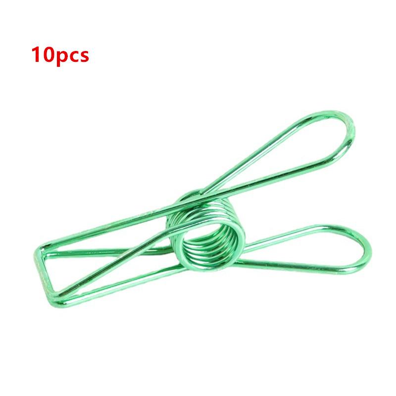 10pcs Stainless Steel Clothes Pins Heavy Duty Metal Towel Clips Clamps Windproof Steel Wire Clips Hanger Durable