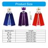 King Robe Costume Set King Cloak Crown Set King Capes Halloween Cosplay Costume for Kids Teen Adult Cosplay, Role Play