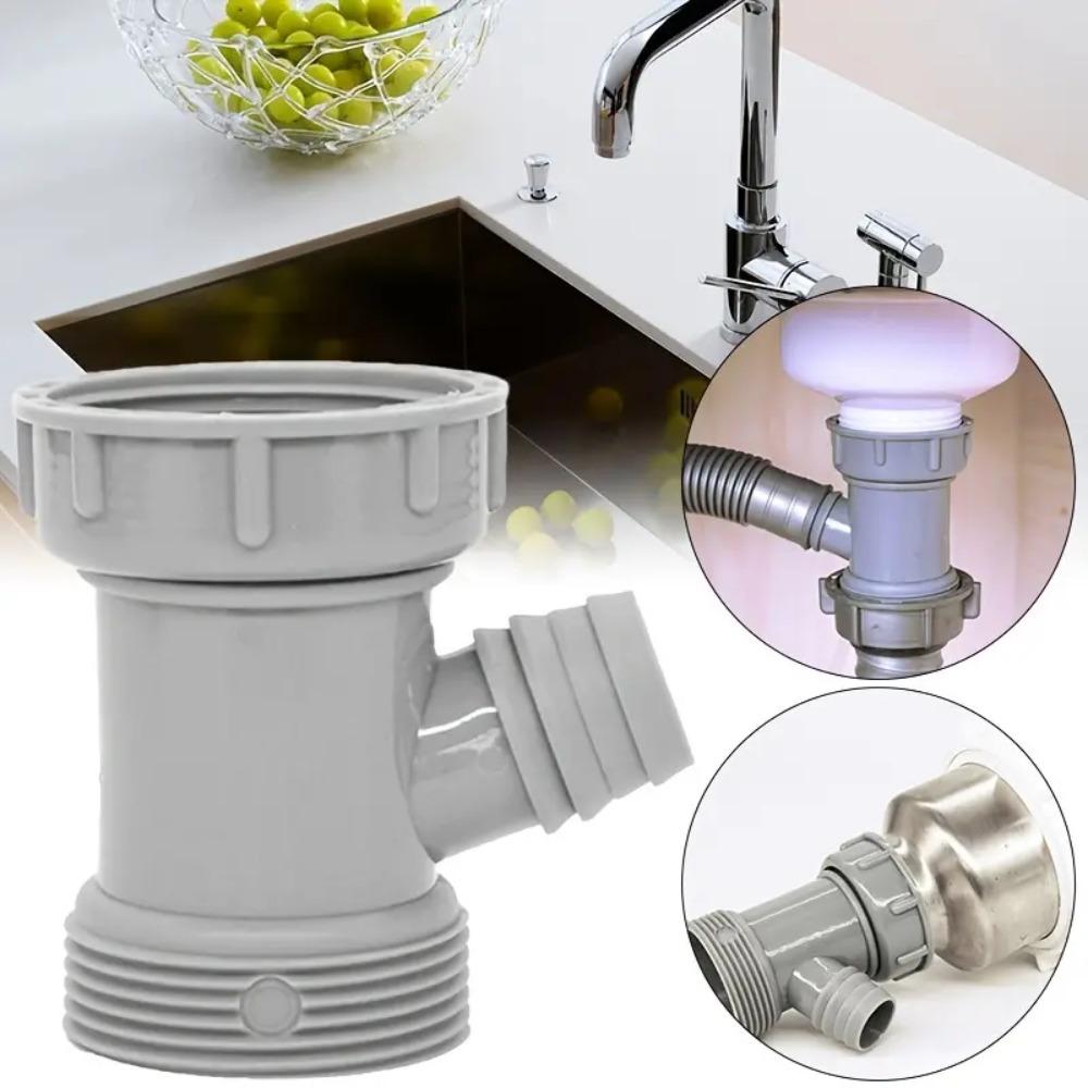Simple Sewer Branch Connector Durable Kitchen Drain Pipe Adapter Sink Drainpipe Adapter  Kitchen