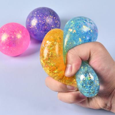 1/4 Stück Glitzer Stressabbau Ball Spielzeug Transparent Mehrfarbig Knetbare Zuckerball Tragbar Reise Zuhause Büro Angstlösend Fidget Ball