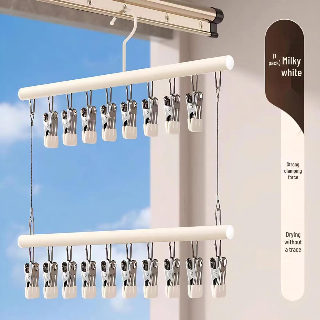 Adjustable Baby & Kids Clothes Rack with Trouser Clips and Small Hangers