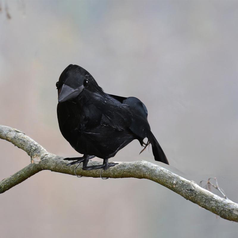 Halloween Federn Krähe Tischdekorationen Schwarze Krähe Foto-Requisiten Ländliche Vogelabwehr Westliche Feiertagsartikel