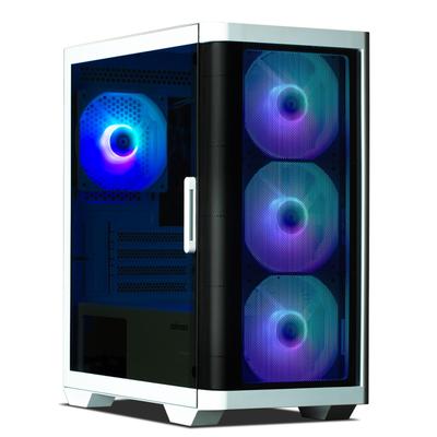 ZALMAN M4 WHITE 120mm ARGB Fan (4 Units) with Built-in RGB Controller, Mini Tower Micro-ATX PC Case CS8758