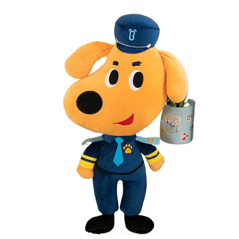 Sheriff Labrador Hund Gosedjur Docka Anime Säkerhetssergeant Labrador Varg Hund Gosedjur Fyllda Leksaker Födelsedag Julklappar