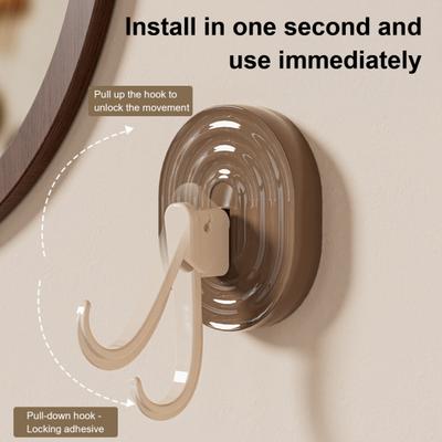 1/4 Piezas Ganchos de Ventosa Fuerte Capacidad de Carga Diseño de Madera Retro Instalación Sin Taladro Sin Marcas Reutilizables Ganchos de Pared Organizador de Almacenamiento para Dormitorio