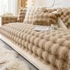 Round Bubble Plush Sofa Cushion Imitation Rabbit Long Plush Sofa Cover Winter Warmth Thicken Anti Slip Protecti Couch Covers