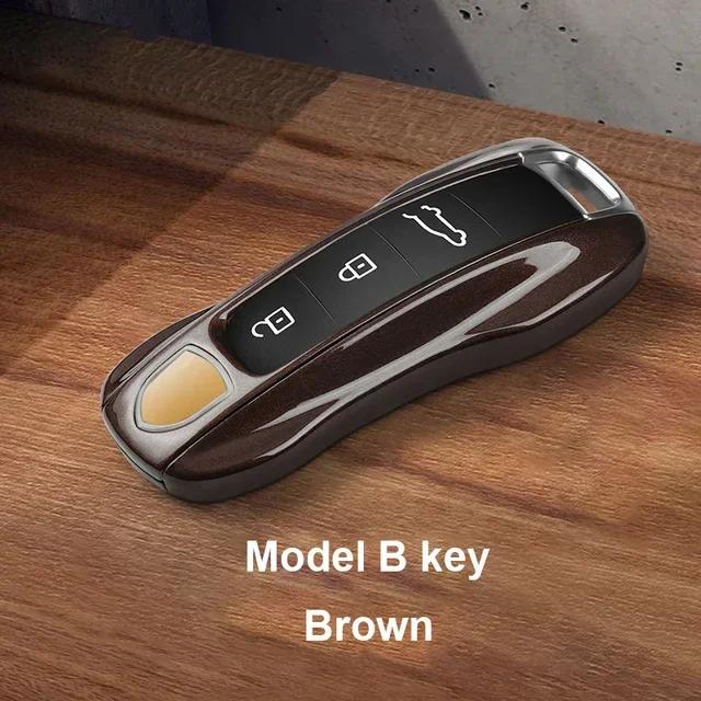 AABKV1 Solid Color ABS Car Key Case Cover Accessories For Porsche Panamera 2017 Cayenne 2018 2019 911 2020 2021 2022 2023 2024 Taycan