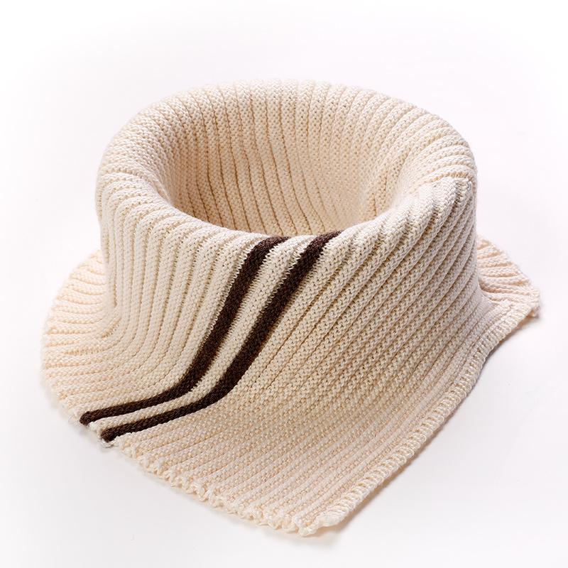 Cashmere Knitted Triangle Ring Scarf Women Autumn Winter Wool Neck Warmer Korea Fashion Neckerchief Stripe Soft Fake Collar