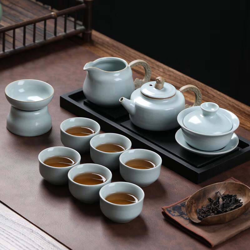 

Высококачественный керамический набор для кунг-фу чая из печи Жу, Chang e