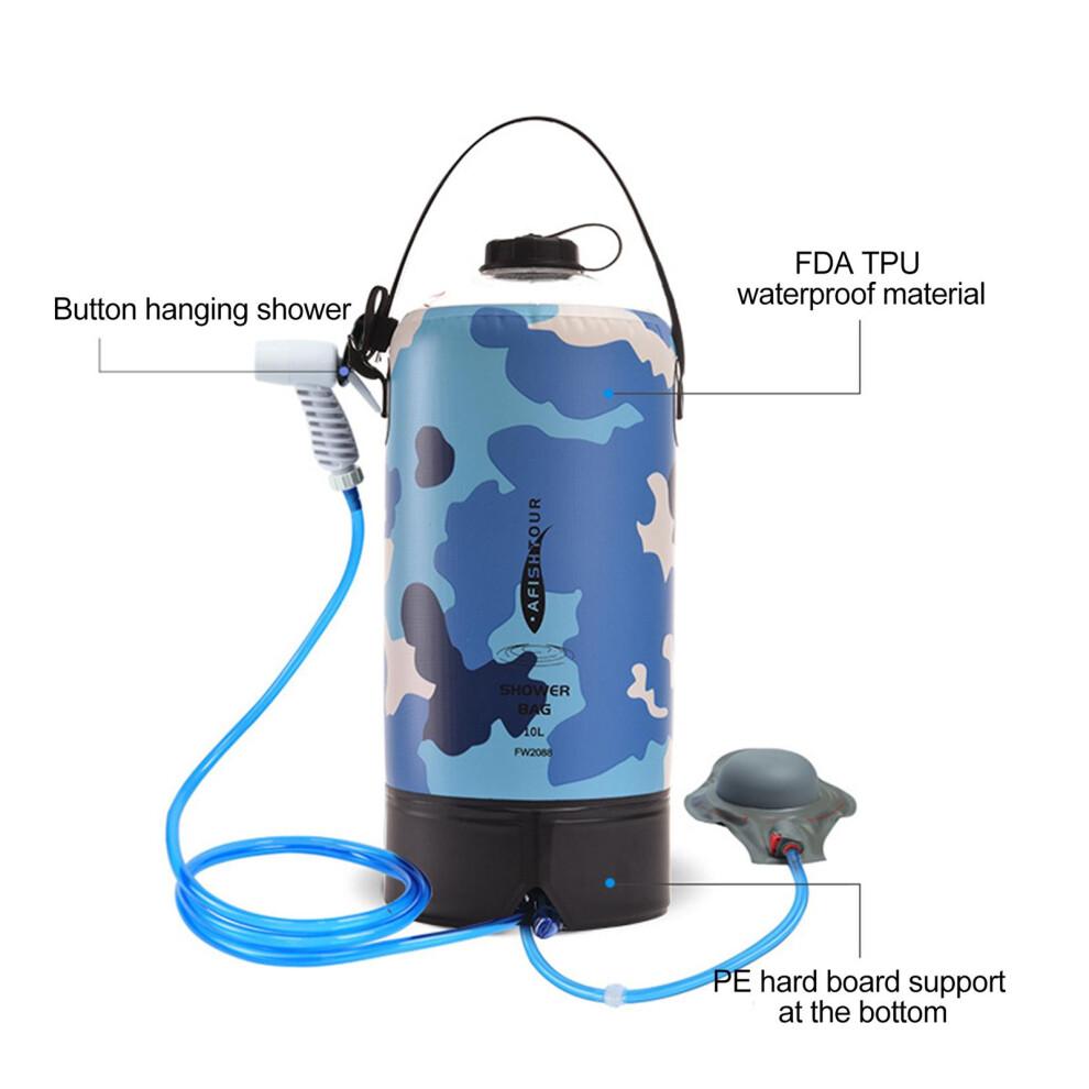 Compact and Lightweight Camping Shower Bag User-Friendly On Off Switch Solar Powered Heat Absorbing Design with Durable Build