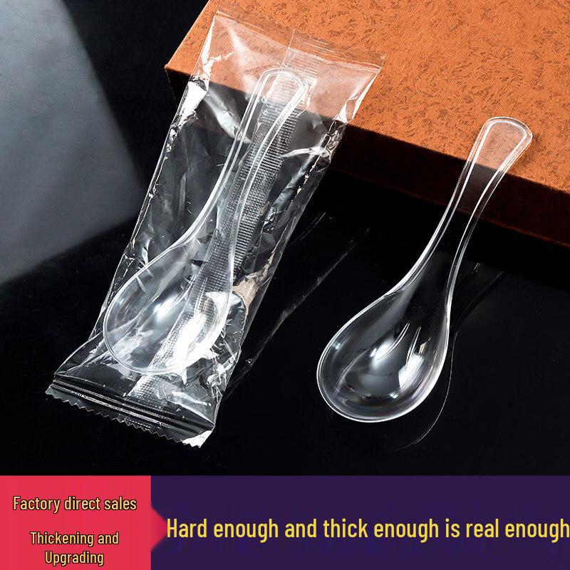 ZISIZ Individually Wrapped Disposable Plastic Spoons