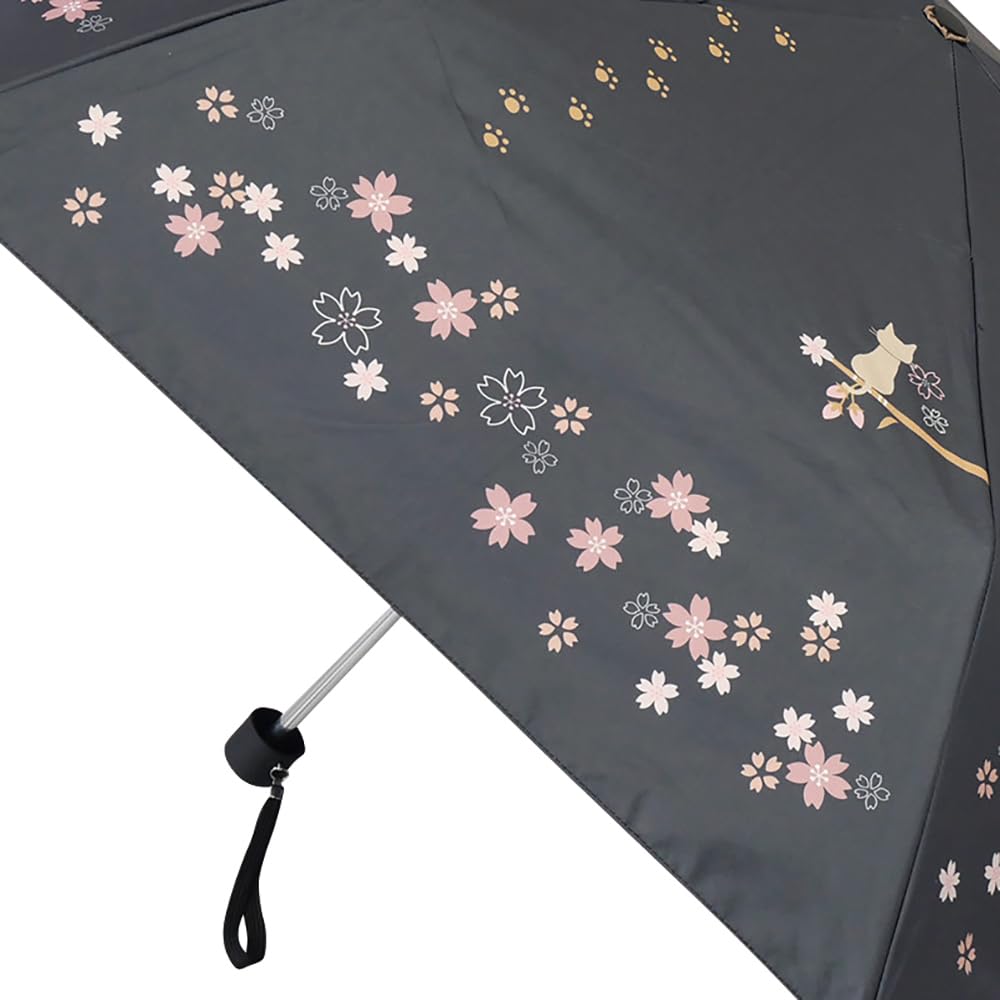 Santos Folding Umbrella for Sun and Sakura 55cm Ribs Cat-Covered Rain, Design, [JKO-491]