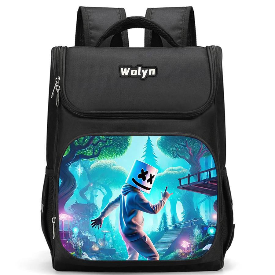 FORTNITE Cartoon Kids School Bag, Large Capacity & Multi Compartment Durable Backpack for Daily Use, Boys Girls Age 6-10