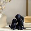 Girl And Dog Statue Nordic Style Desktop Girl Dog Figurine for Bedroom Living Room Home Office Shelf Desk Decor