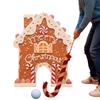 Gingerbread Golf Game Set Holiday Wooden Mini Golf with Candy Cane Club & Balls