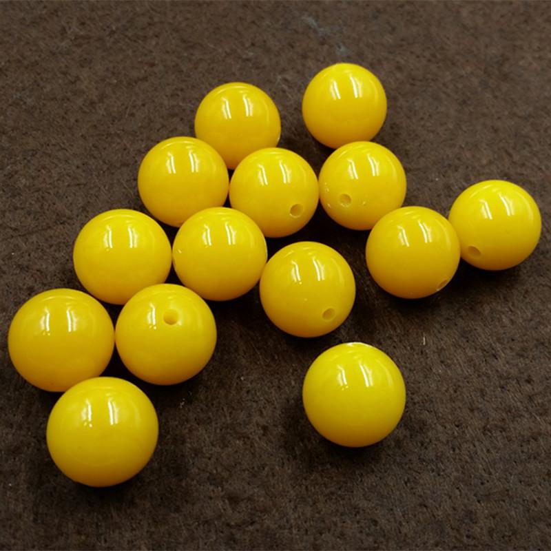 New Style Yellow Amber Beeswax Round Beads for DIY Accessories 8mm