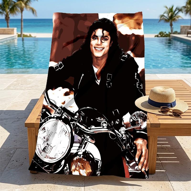 Michael Jackson Motorcycle Stylish Digital Printing Beach Towel Quickdrying Absorbent Blanket For Beach Pool Gym Travel