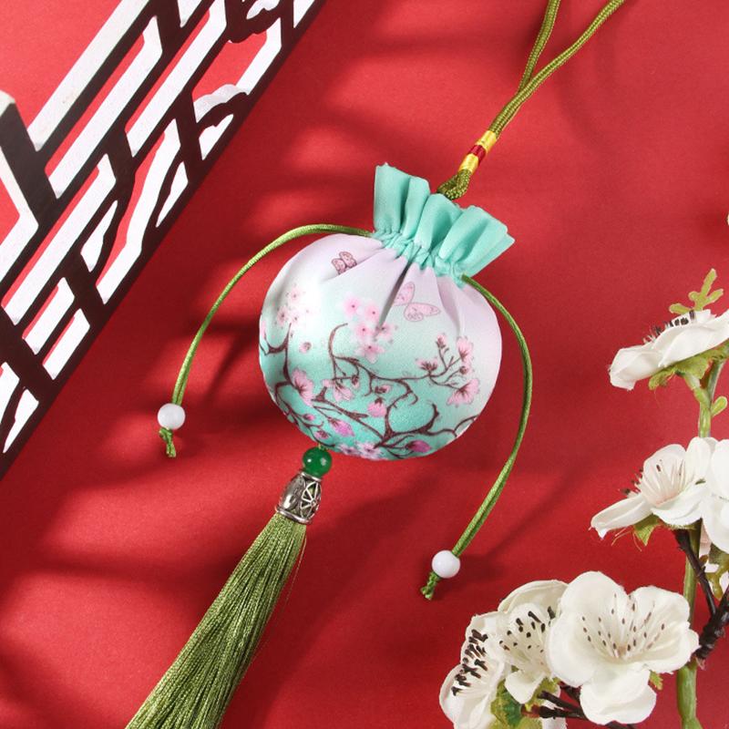 

Ретро китайский стиль саше для женщин ретро узор сумки на шнурке ханьфу украшение парча этнический стиль мешочки для украшений зелёный