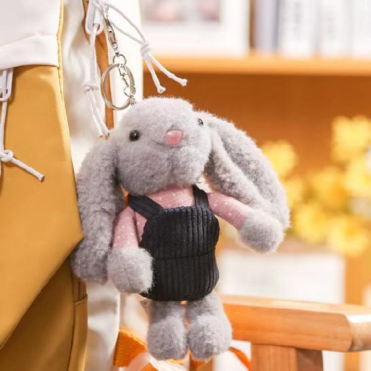 Cartoon Rabbit with Overalls Pendant Plush Dolls Keychain Pendant Fashion