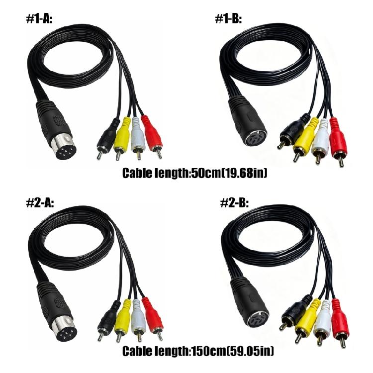 Universelles 6-Pin-DIN-zu-4-Cinch-Audio-/Video-Kabel für professionelle Setups Nahtlose Konnektivität zwischen Geräten 50/150 cm