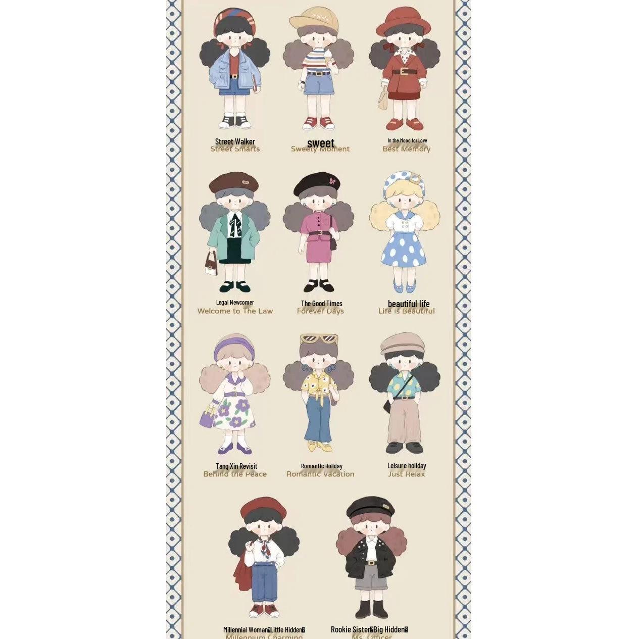 

Molinta Попкорн Сестра Ретро Гонконгский Стиль Модная Игрушка Блайнд Бокс Whole Case