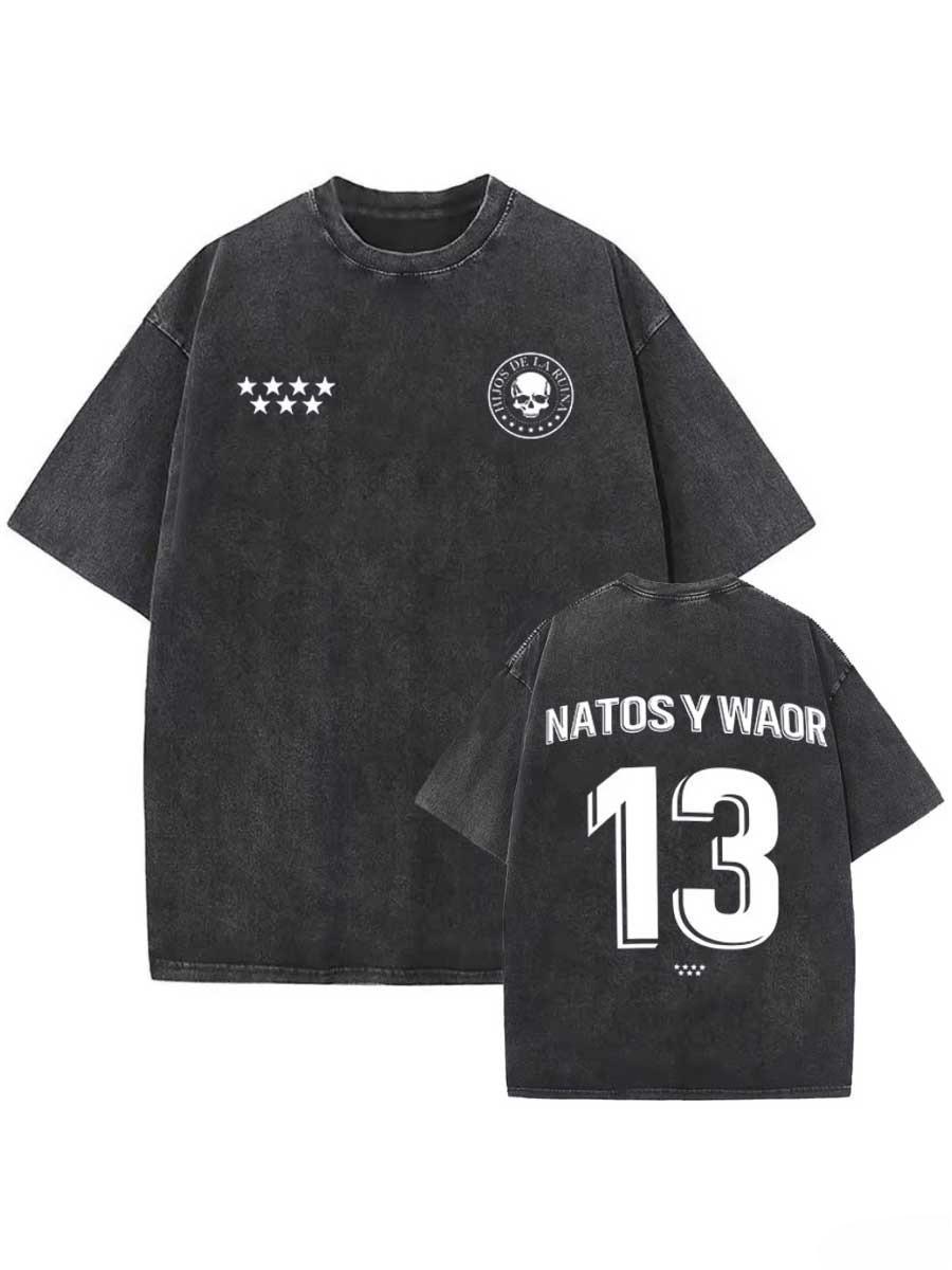 

Rapper NATOS WAOR Tshirt for Unisex Women Album Merch Cotton Oversized T shirt Vintage Washed XL