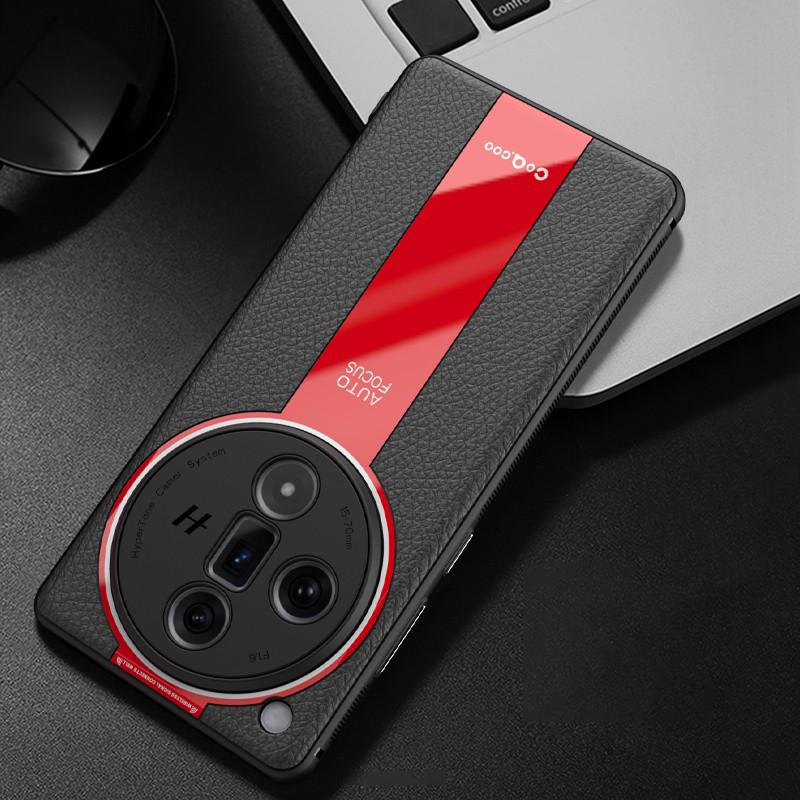 Q.COO Für Oppo Find X7 5G Hülle PU-Leder+TPU+Acryl Kratzfest Handyhülle